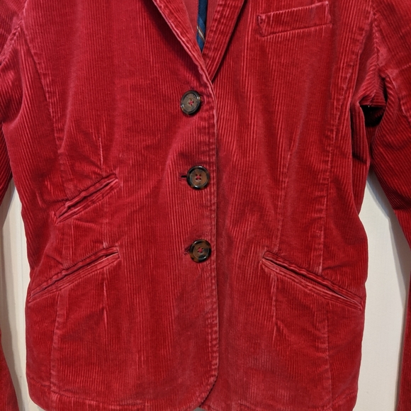 Raspberry-red corduroy blazer - Picture 4 of 7
